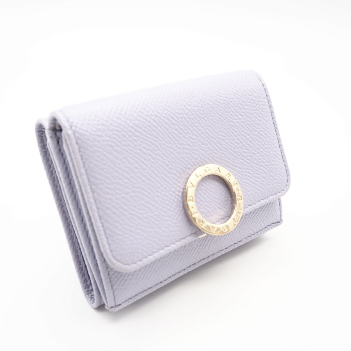 ★3日以内返品可★ 極美品 BVLGARI ブル小峡谷 ブルガリブルガリ コンパクトウォレット 292549 三つ折り紙入れ パープル なめし革 レディース【中古】