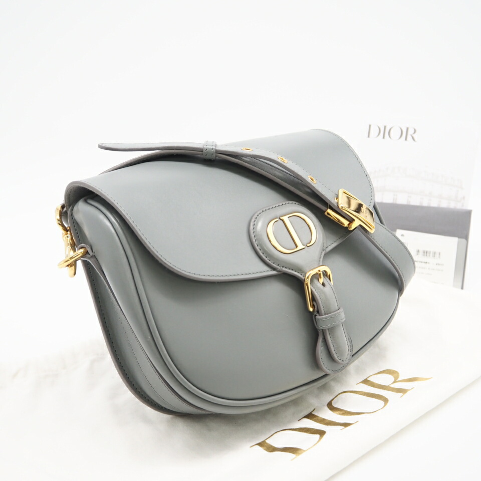 ★3日以内返品可★ 美品 Christian Dior クリスチャンディオール ボックスカーフスキン Dior Bobby バッグ ミディアム M9319UMOL_M41G ショルダーバッグ グレー カーフレザー レディース【中古】