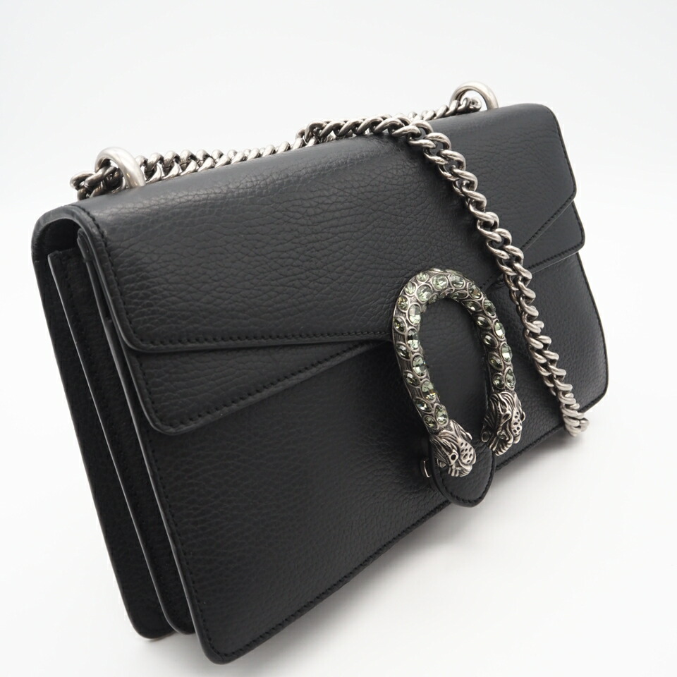 ★3日以内返品可★ 美品 GUCCI グッチ ディオニュソス チェーンショルダーバッグ 400249 ショルダーバッグ ブラック レザー レディース【中古】