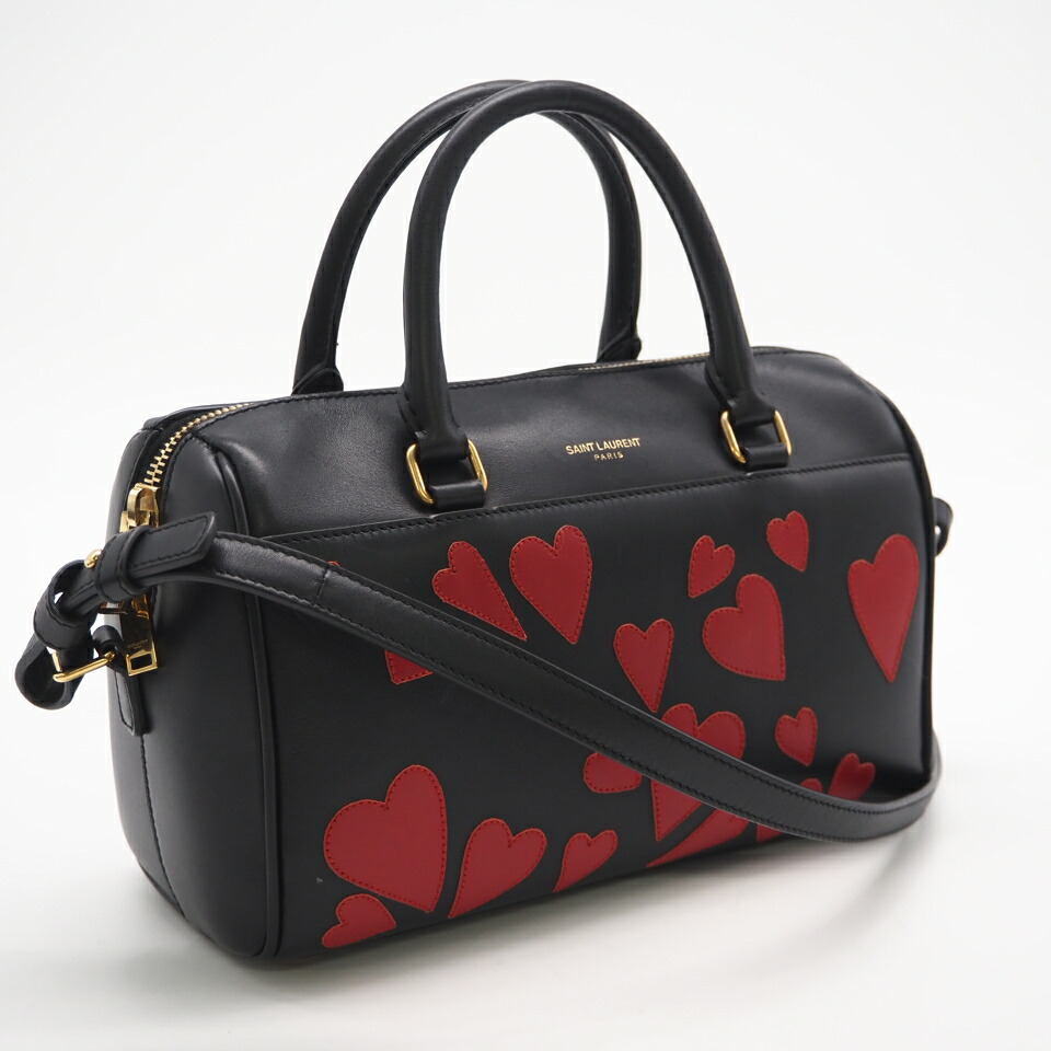 ★3日以内返品可★ 美品 SAINT LAURENT サンローラン ベイビーダッフル ハンドバック 332423 2wayハンドバック 黒いこと 赤いこと カーフレザー レディース【中古】