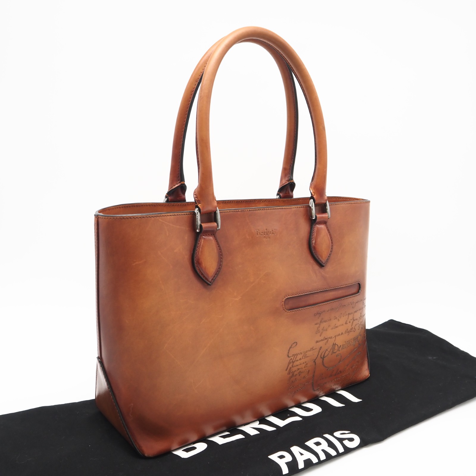 ★3日以内返品可★ 美品 Berluti ベルルッティ トゥジュール なめし革 トートバッグ - ハンドバック 赤銅色 なめし革 メンズ【中古】