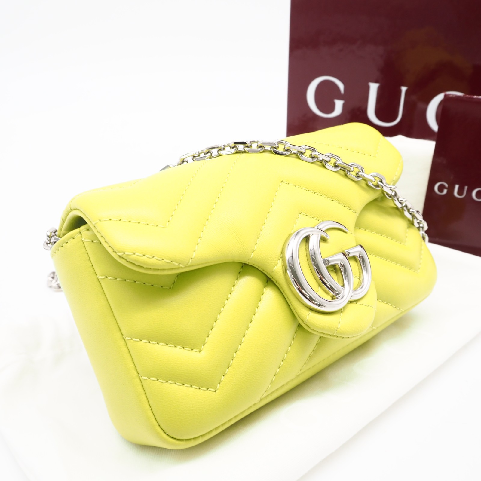 ★3日以内返品可★ 未使用 GUCCI グッチ GGマーモント ミニ ショルダーバッグ 841290 ショルダーバッグ イエロー ラムスキン レディース【中古】|リユースショップ BICLOCK