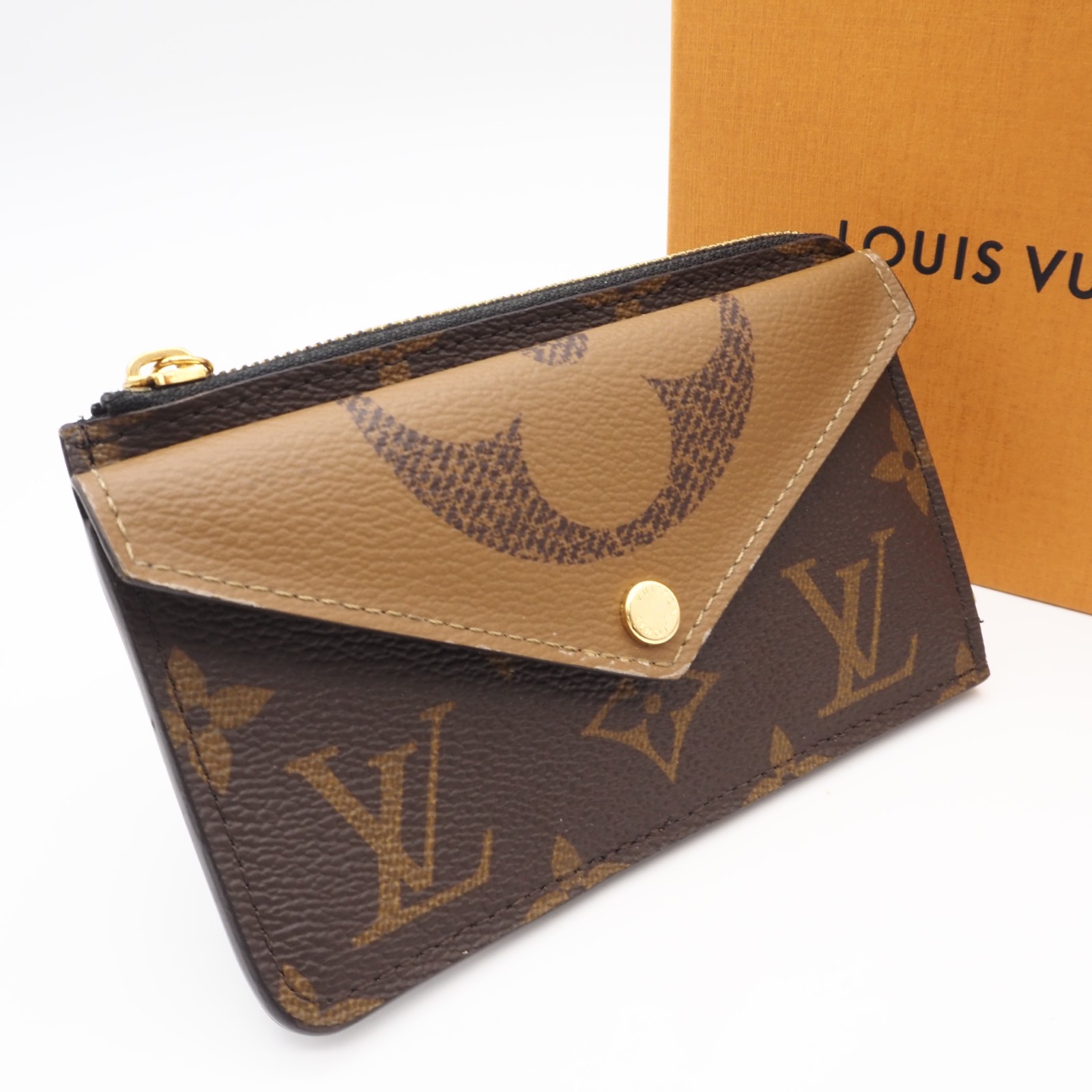 ★3日以内返品可★ 美品 LOUIS VUITTON ルイ・ヴィトン モノグラム リバース ポルト カルト レクト ヴェルソ M81303 カードケース ブラウン ベージュ コーティングキャンバス レディース【中古】