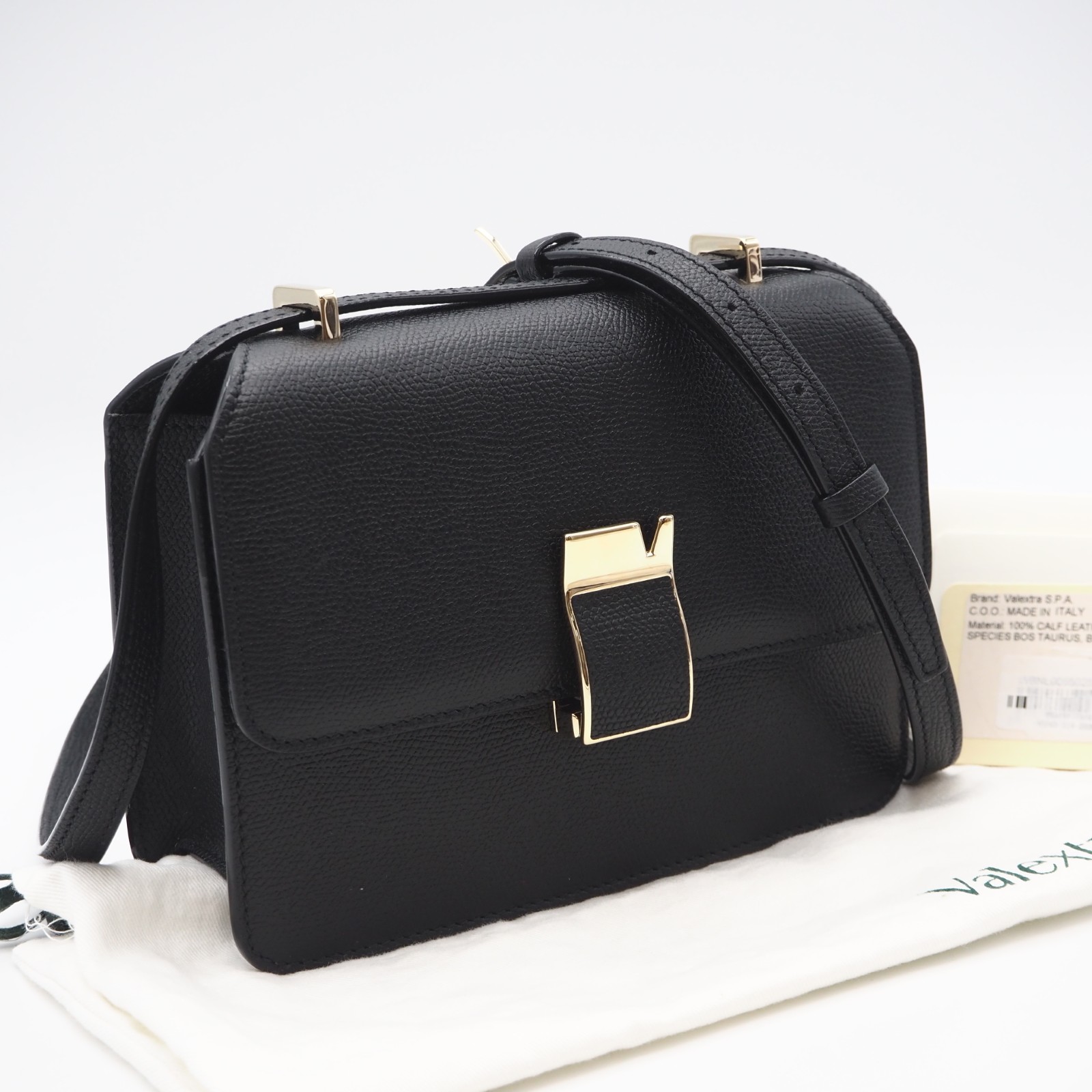 ★3日以内返品可★ 極美品 Valextra ヴァレクストラ ノーロ スモール ショルダーバッグ WBNL0065028LOC99 ショルダーバッグ ブラック カーフレザー レディース【中古】
