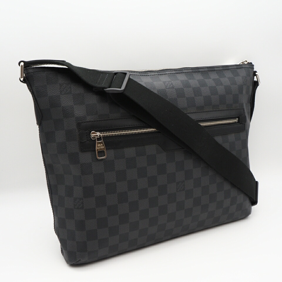 ★3日以内返品可★ 美品 LOUIS VUITTON ルイ・ヴィトン ダミエ グラフィット ミックMM N41106 ショルダーバッグ 黒いこと 帆布 メンズ【中古】