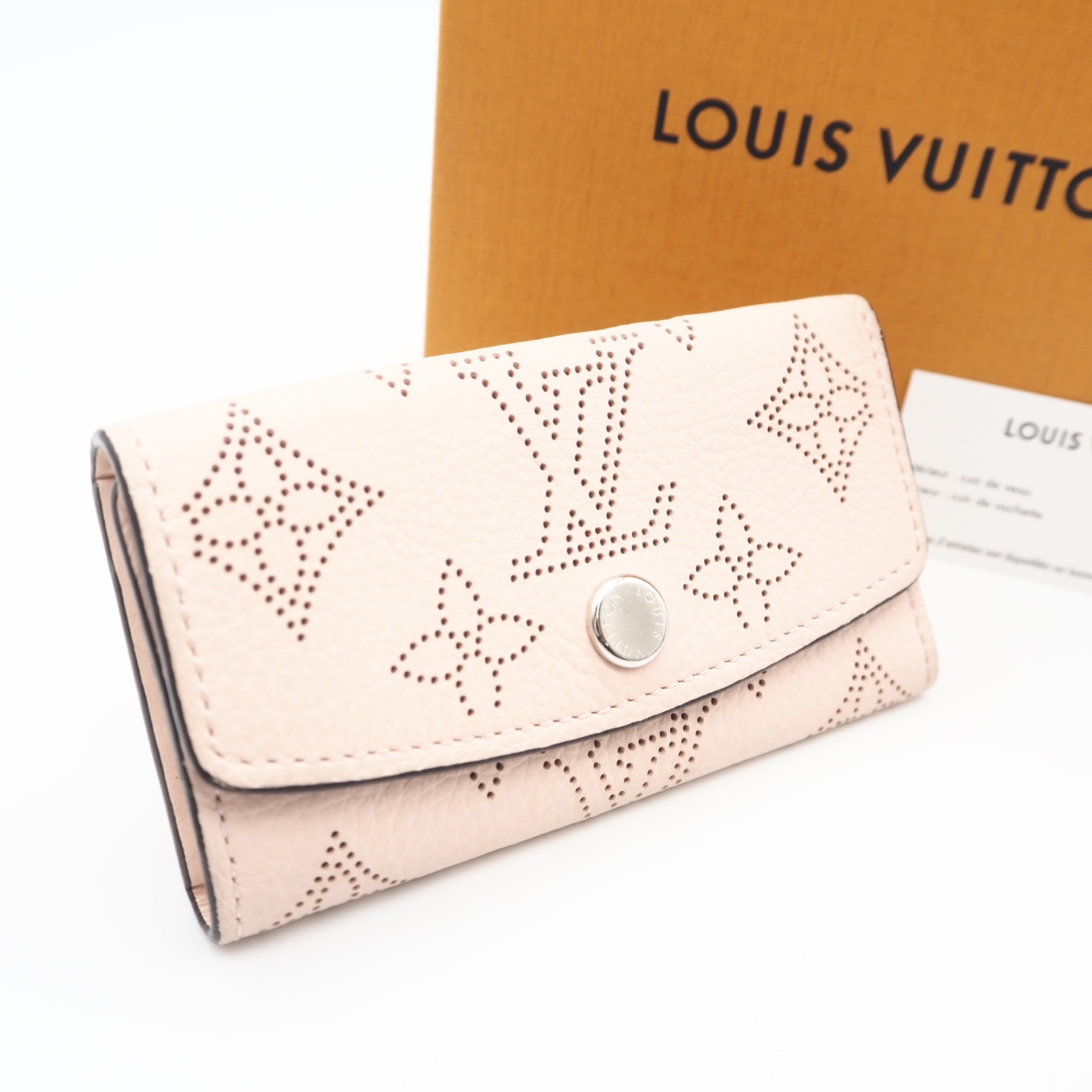 ★3日以内返品可★ LOUIS VUITTON ルイ・ヴィトン マヒナ ミュルティクレ4 マグノリア M64056 キーケース ピンク カーフレザー レディース【中古】