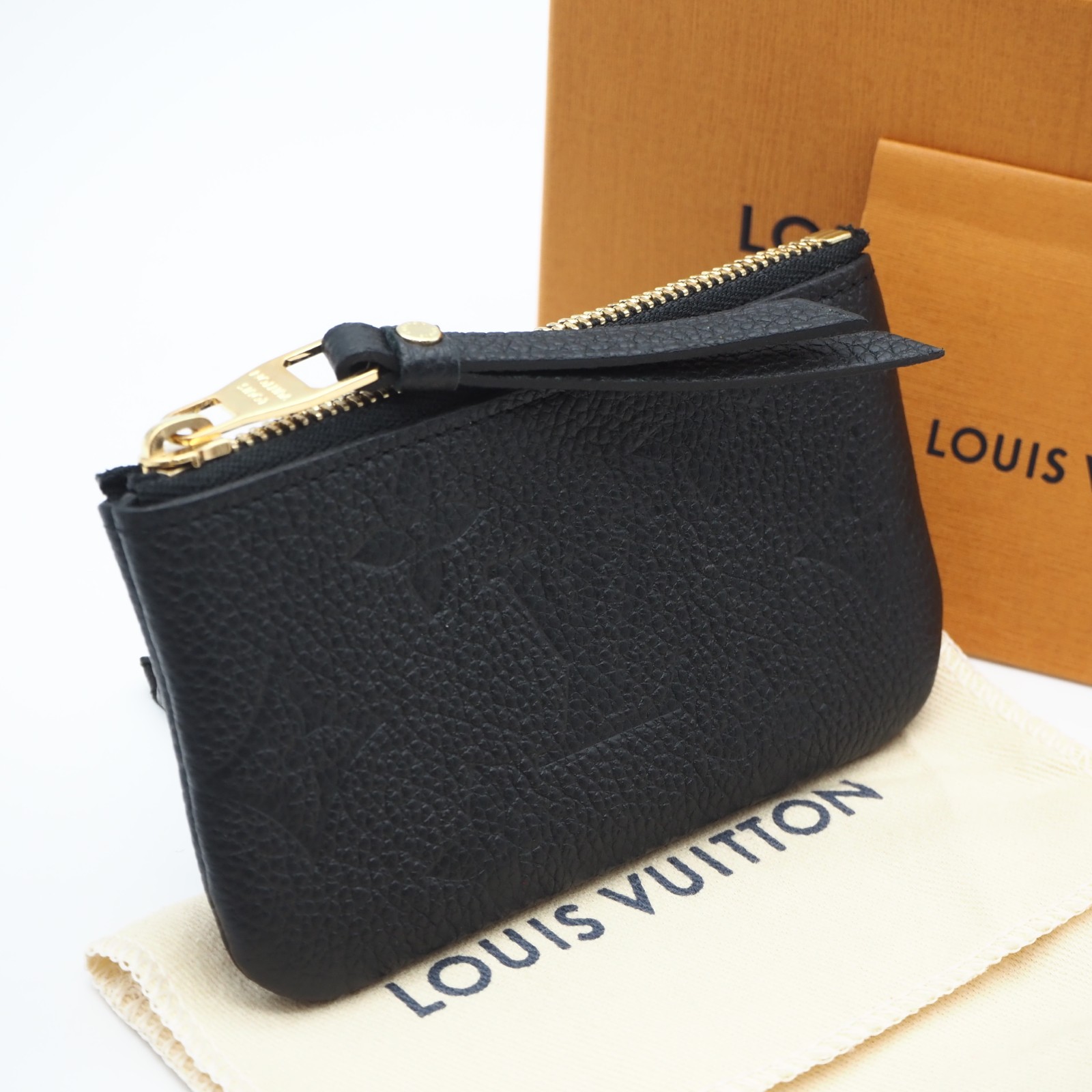 ★3日以内返品可★ 美品 LOUIS VUITTON ルイ・ヴィトン モノグラム アン工業プラント ポシェットクレ ノワール M80879 コインケース 黒いこと カーフレザー レディース【中古】
