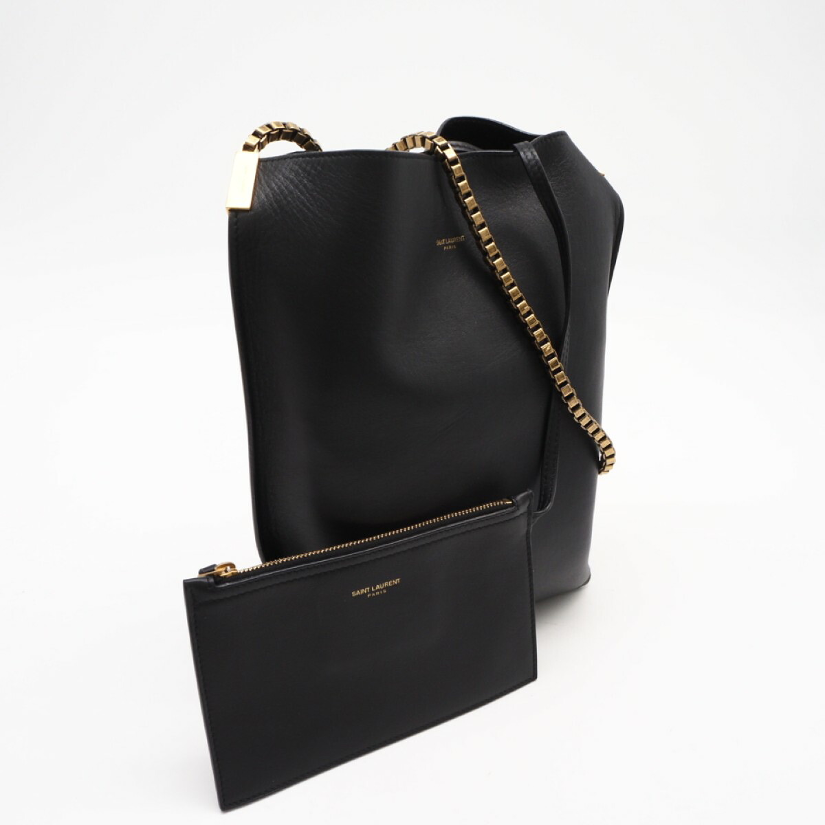 ★3日以内返品可★ 美品 SAINT LAURENT サンローラン レザー チェーン ショルダーバッグ 636498 ショルダーバッグ ブラック レザー レディース【中古】｜リユースショップ BICLOCK