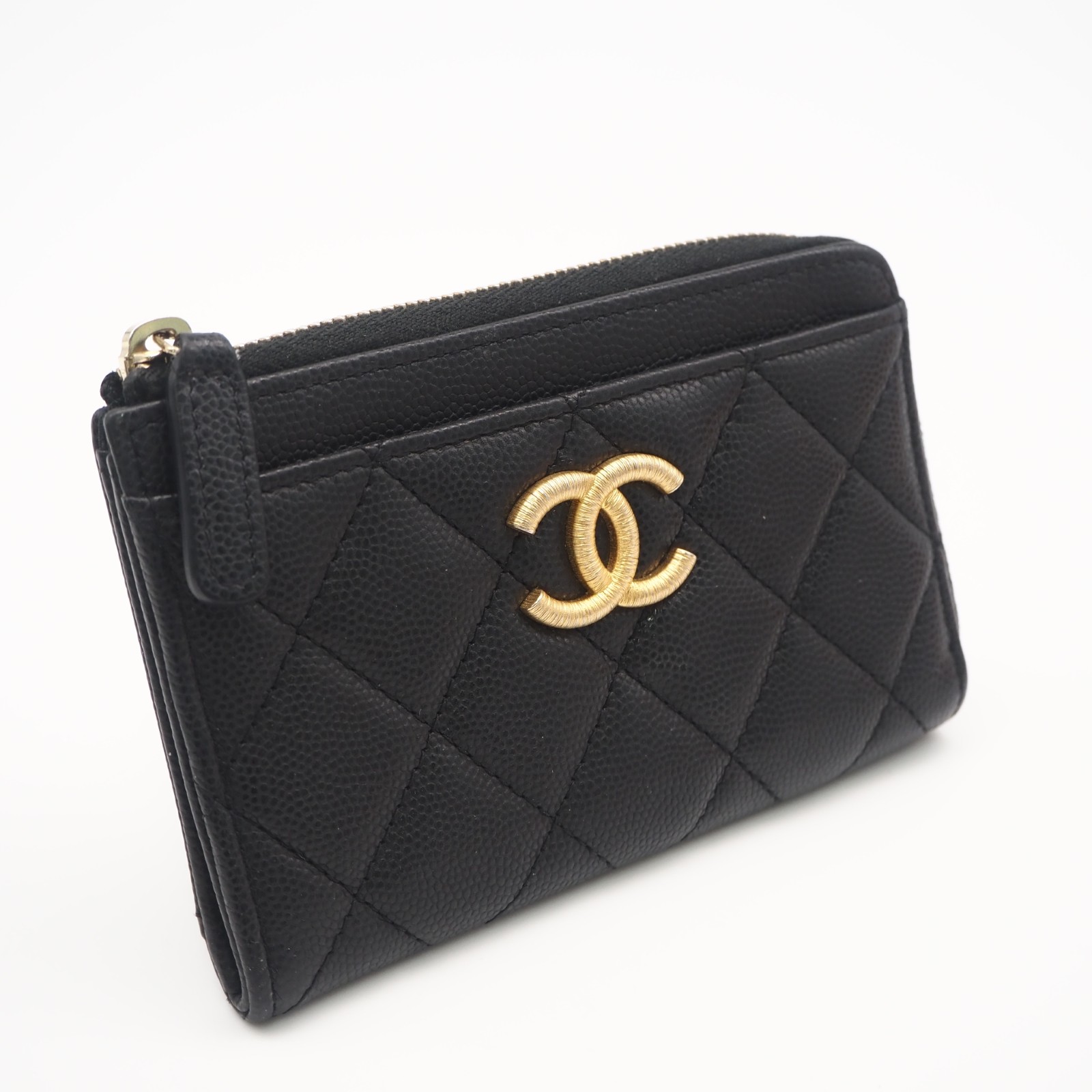 ★3日以内返品可★ 美品 CHANEL シャネル キャビアひと肌 マトラッセ フラグメントケース AP4478 コインケース 黒いこと キャビアひと肌 レディース【中古】