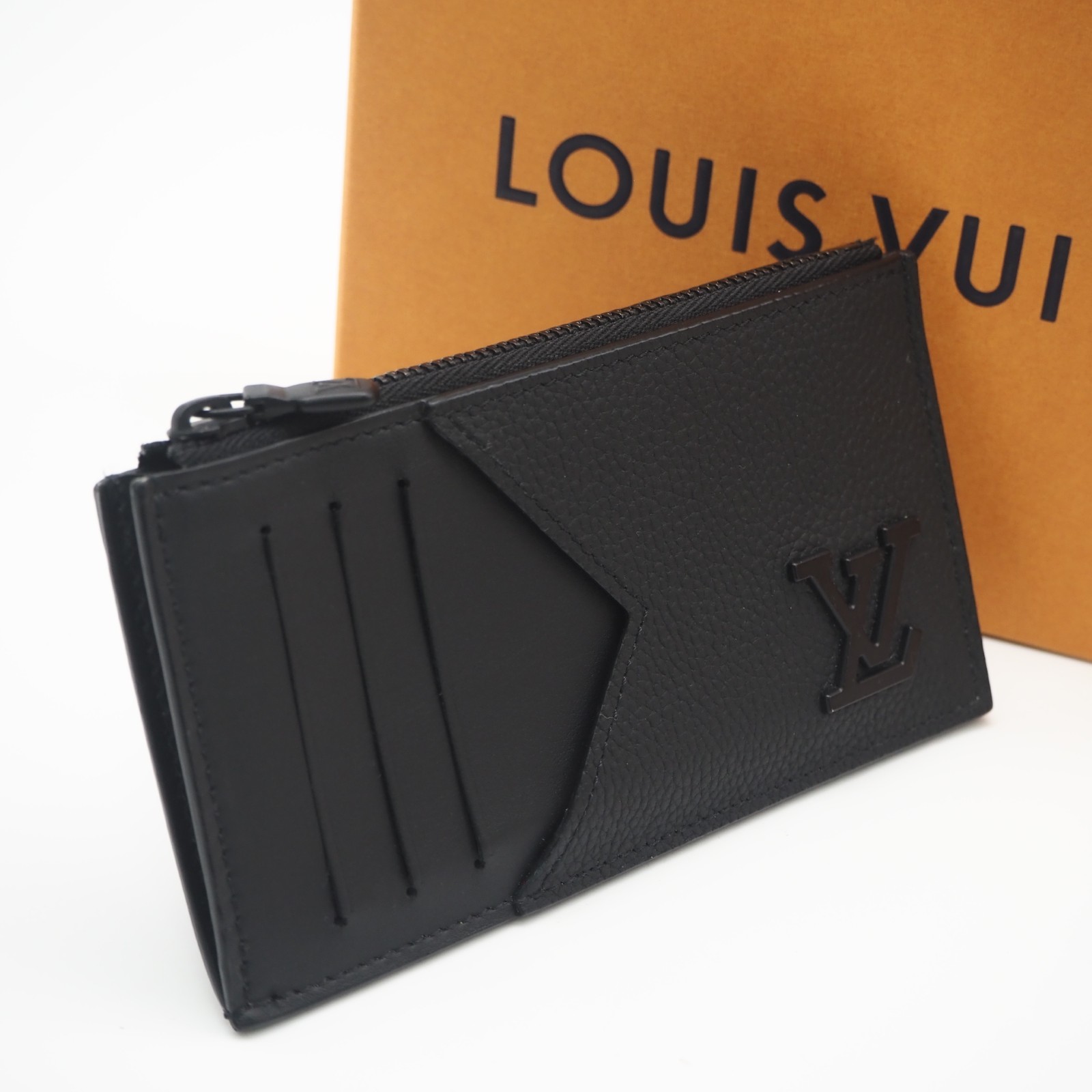 ★3日以内返品可★ 美品 LOUIS VUITTON ルイ・ヴィトン LVアエログラム 鋳貨歌留多 保持者 ノワール M82068 歌留多入れもの 黒いこと カーフレザー メンズ【中古】