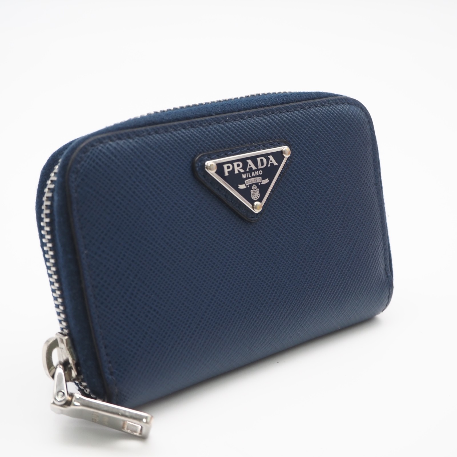 ★3日以内返品可★ 美品 PRADA プラダ サフィアーノ ３角形ロゴタイプ コインケース 2MM003_QHH_F0016 コインケース 米国海軍 サフィアーノ メンズ【中古】