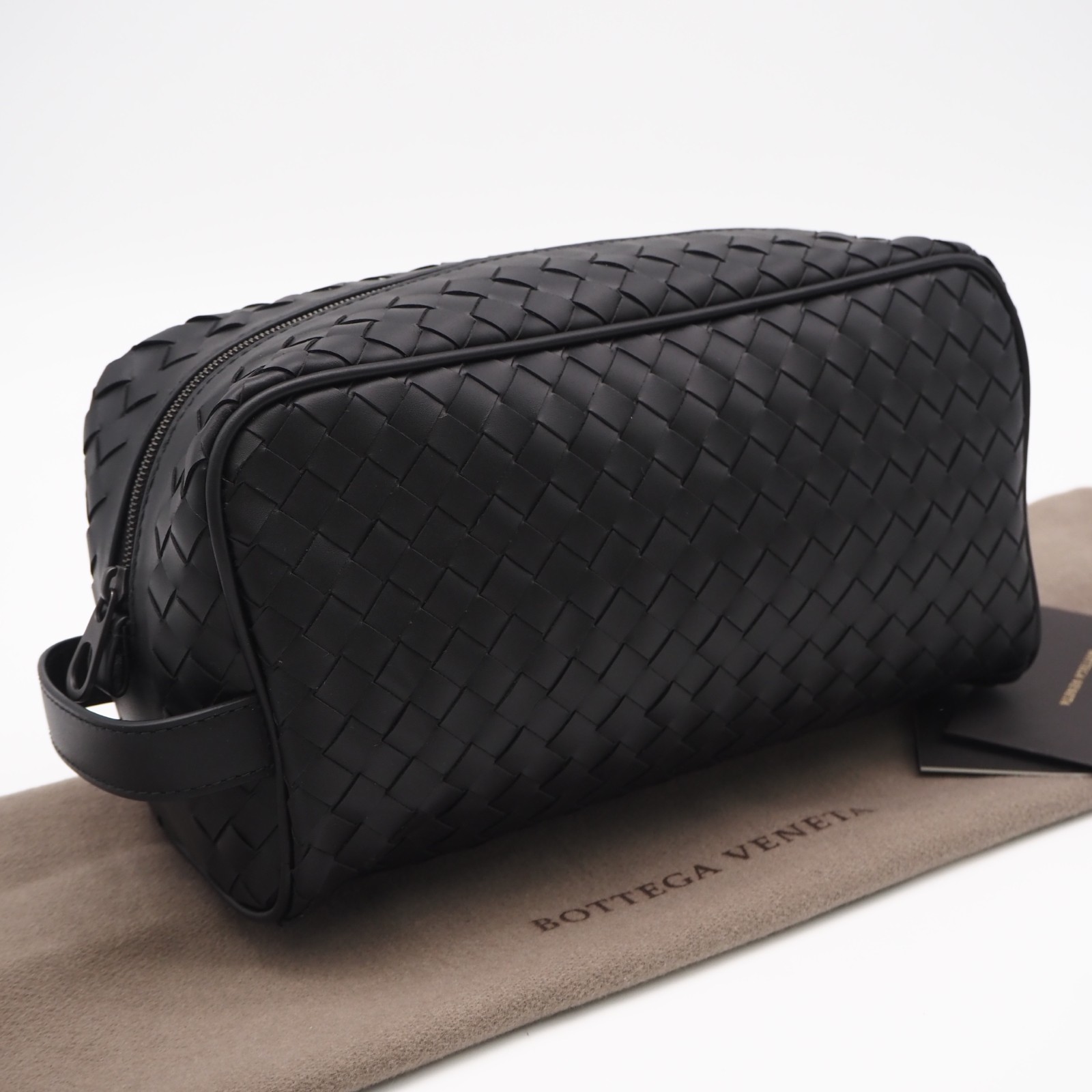 ★3日以内返品可★ 極美品 BOTTEGAVENETA ボッテガヴェネタ カーフスキン イントレチャート 周遊合切袋 729295VCPQ18803 二番目御徒面子 黒いこと カーフレザー メンズ【中古】
