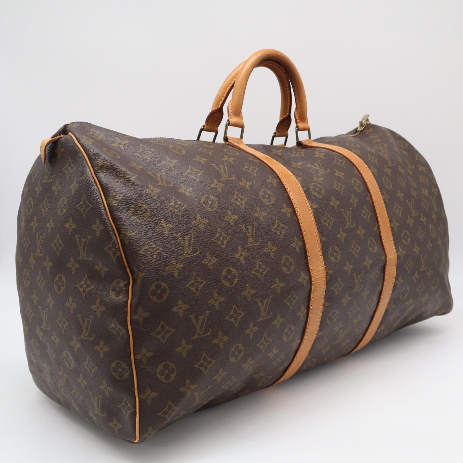 ★3日以内返品可★ LOUIS VUITTON ルイ・ヴィトン モノグラム キーポル60 M41422 ボストンバッグ ブラウン ベージュ コーティングキャンバス レザー メンズ【中古】|リユースショップ BICLOCK