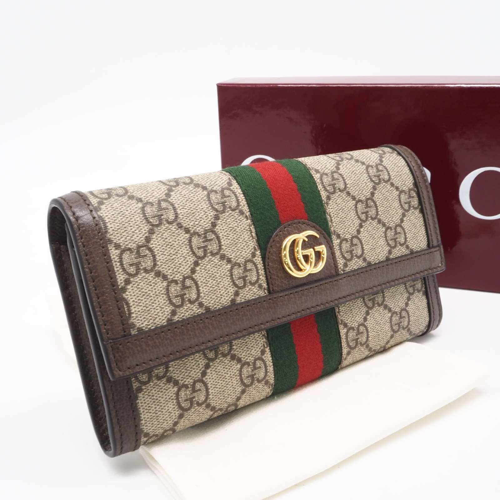 ★3日以内返品可★ 美品 GUCCI グッチ GGスプリームキャンバス オフィディア GG コンチネンタルウォレット 取り繕い待ち 523153 長がま口 ベージュ 赤銅色 マルチ色合い 帆布 メンズ【中古】 財布・ケース-バッグ・小物・ブランド雑貨