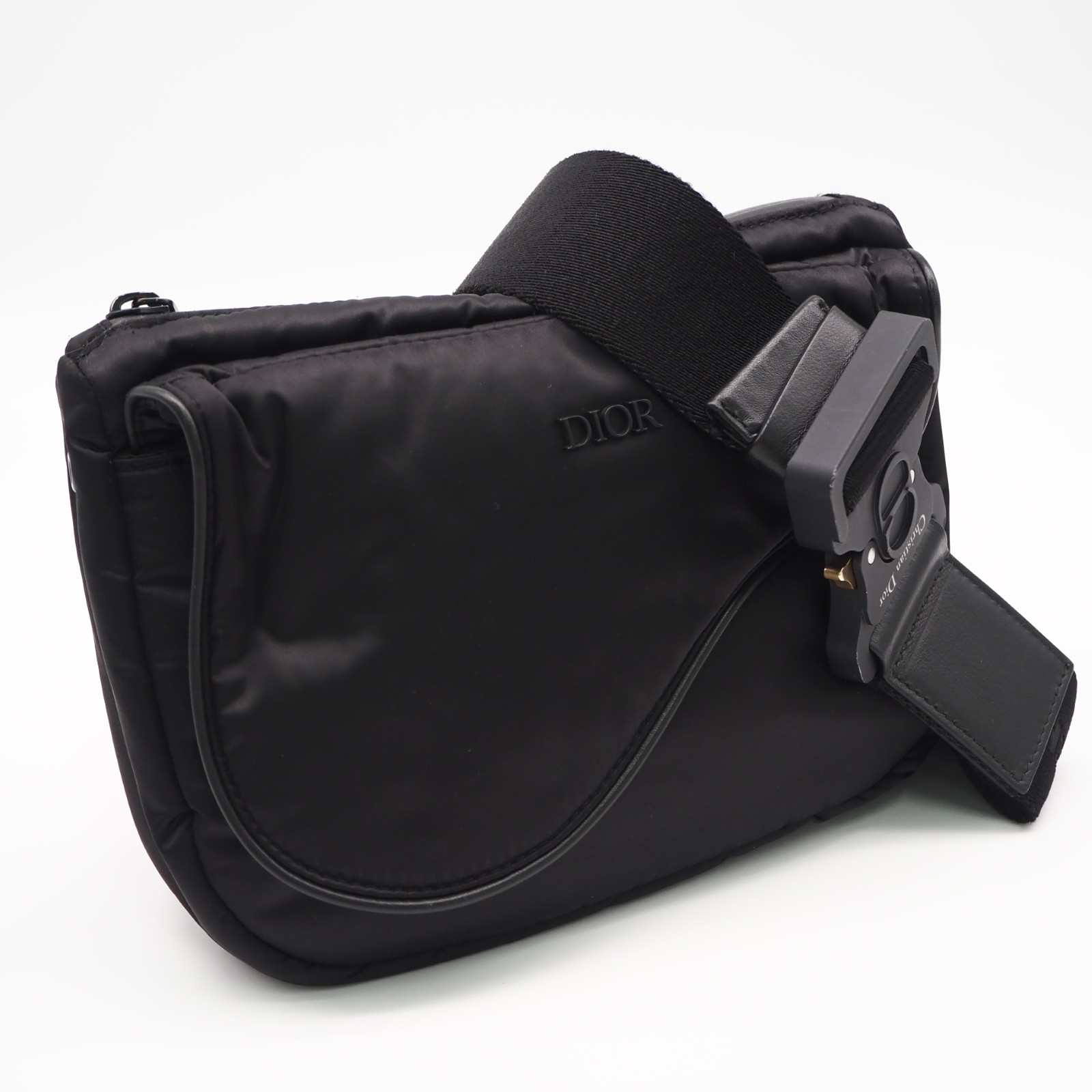 ★3日以内返品可★ 美品 Dior クリスチャンディオール ナイロン サドル御徒面子 1ADPO128YRV ショルダーバッグ 黒いこと ナイロン メンズ【中古】