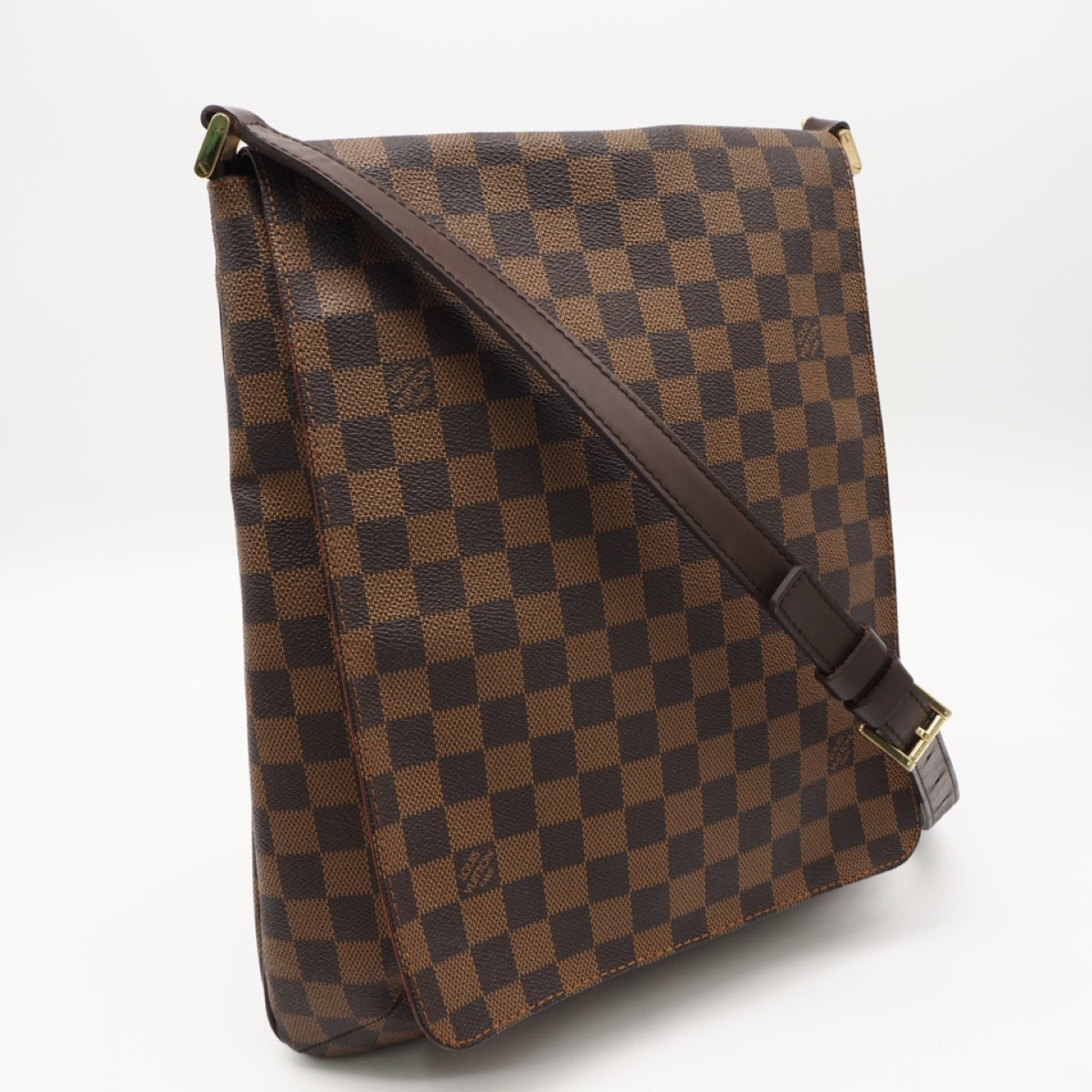 ★3日以内返品可★  LOUIS VUITTON ルイ・ヴィトン ダミエ ミュゼット N51302 ショルダーバッグ 赤銅色 上塗り帆布 なめし革 メンズ【中古】