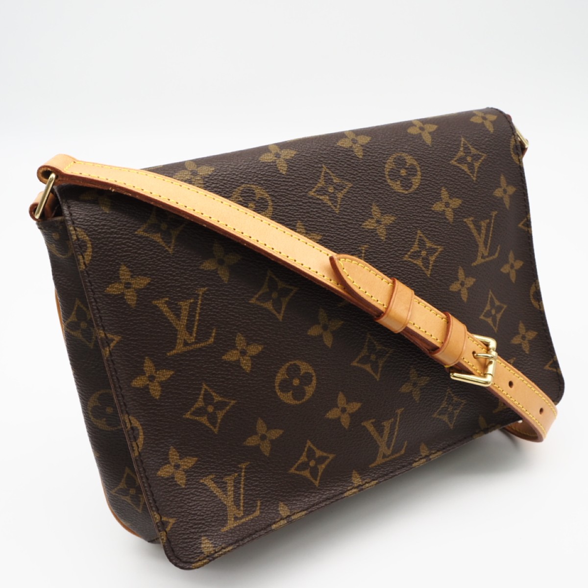 ★3日以内返品可★  LOUIS VUITTON ルイ・ヴィトン モノグラム ミュゼット アルゼンチンタンゴ M51257 ショルダーバッグ 赤銅色 上塗り帆布 なめし革 レディース【中古】