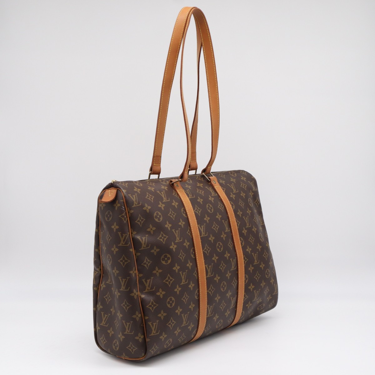★3日以内返品可★  LOUIS VUITTON ルイ・ヴィトン モノグラム フラネリー M51115 ハンドバック 赤銅色 上塗り帆布 なめし革 メンズ【中古】
