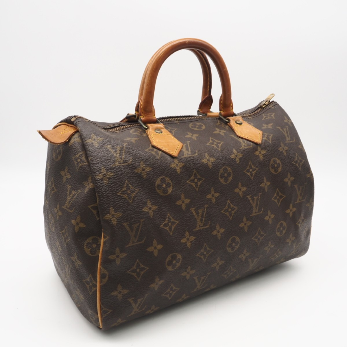 ★3日以内返品可★  LOUIS VUITTON ルイ・ヴィトン モノグラム スピーディ30 M41526 ハンドバック 黒いこと 上塗り帆布 なめし革 レディース【中古】