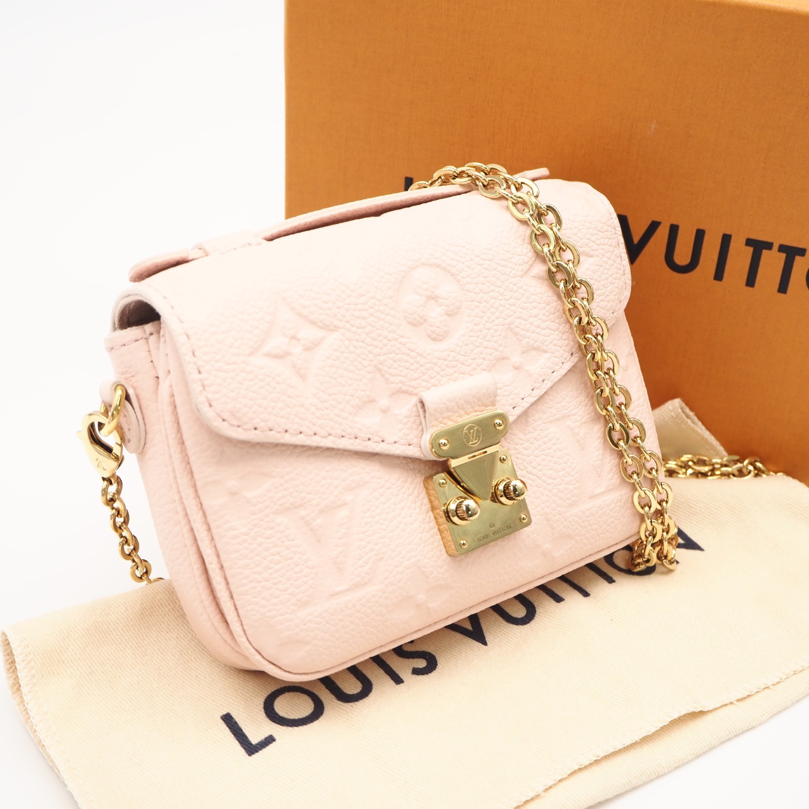 ★3日以内返品可★ 美品 LOUIS VUITTON ルイ・ヴィトン モノグラム アン工業プラント マイクロメティス M81390 ショルダーバッグ さくら色 なめし革 レディース【中古】