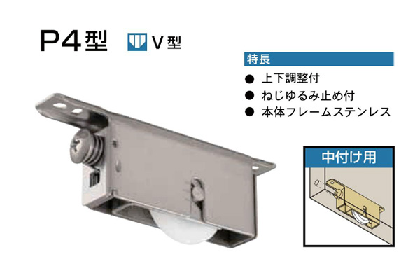 10個入 KAKEN 家研販売 木製引戸用調整戸車 中付用 ‐