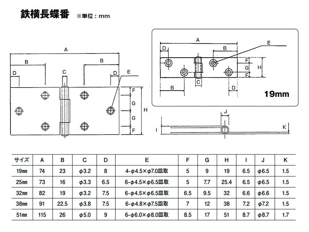 格安即決 1200枚入 PALHARD 鉄横長蝶番 生地 ビス無 25mm toothkind.com.au