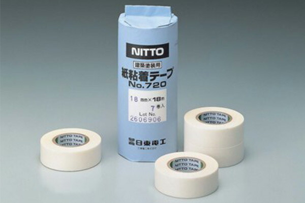 70巻入 NITTO DENKO(日東電工) ニットー No.720N 塗装用和紙マスキングテ―プ 白 18mm×18m