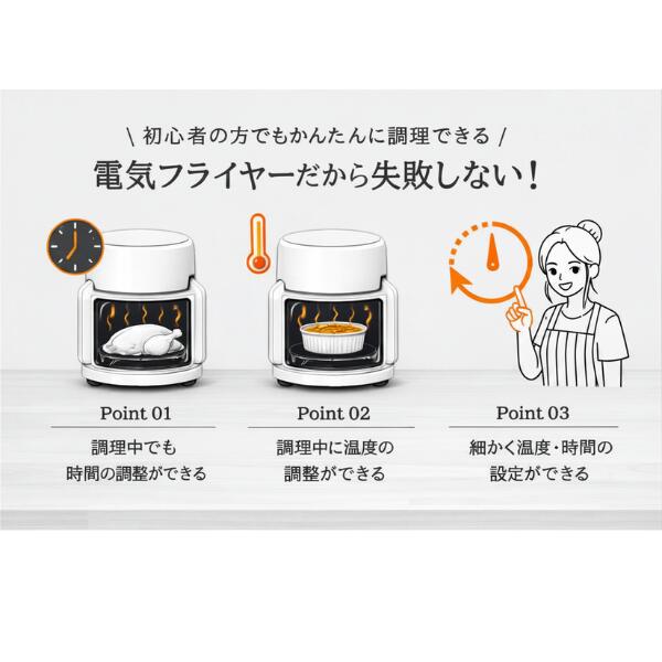 楽天スーパーセール】ガラスエアフライヤー ダイヤル版 4L 電気