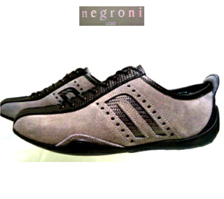 negroni 24.5珊 ネグローニ IDEA-CORSA 購入注文ひな形 炭素＆裏牛皮ドライビングシューズ 薄墨色 スエードクロス 3E巾 日本製 大きめ大きさ 巾広 日本人向 なめし革シューズ 革スニーカー 現品境界線
