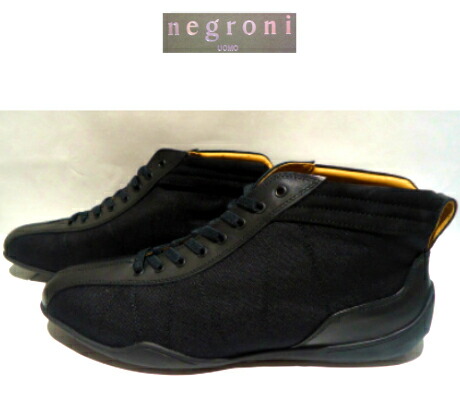 negroni G.P.HI ハイカット ドライビングシューズ ハイトップ ブラック 黒 24.0cm～27.0cm 日本製 3E 幅広 大きめサイズ 大きいサイズ GRAND PRIX HI-TOP NEGRONI 在庫限り