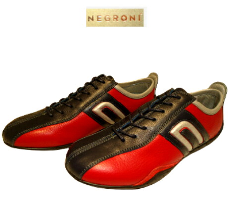 negroni ネグローニ IDEA ドライビングシューズ レザースニーカー 3E 幅広 日本製 レッド&times;ネイビー 赤 紺 24.0cm～27.0cm 大きめサイズ 大きいサイズ 牛革 イディア｜BIG-ART　店