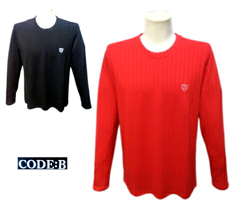 コードビー 長袖ニット 長袖Tシャツ 春夏 メンズ 50 48 46 サイズ 赤 黒 ストレッチ生地 2025 紳士服 大きいサイズ 30代 40代 50代 ギフト バラシ CODE-B