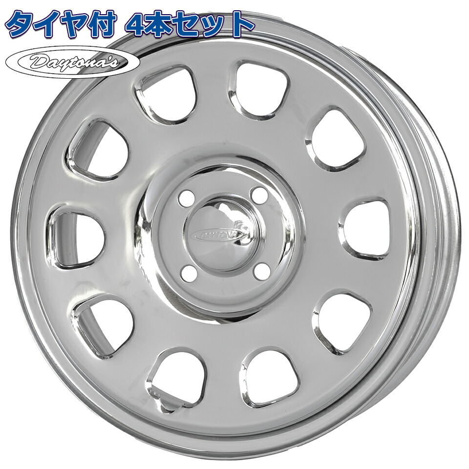 165/55R15 NEOLIN NEOGREEN デイトナ DAYTONAS G2 クローム 15インチ 4H-100 タイヤ付ホイール4本セット ハスラー