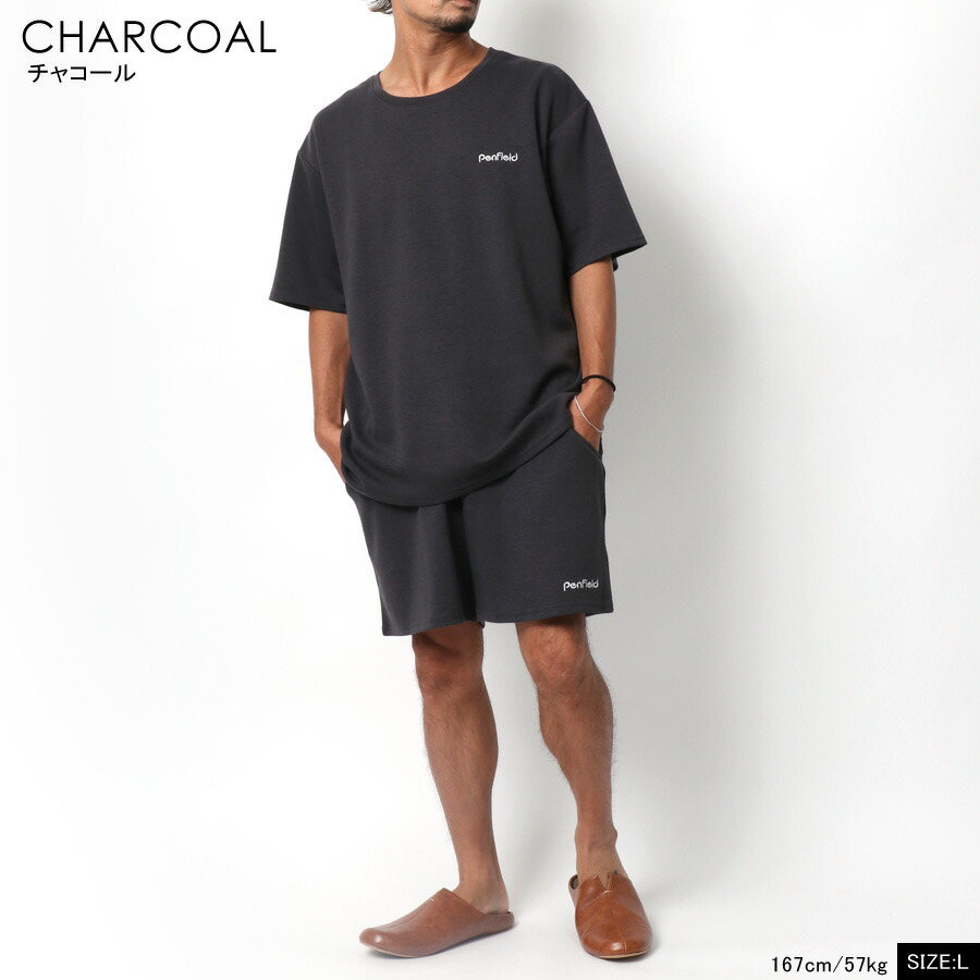 卸売 ルームウェア メンズ 上下 セット ペンフィールド セットアップ 半袖 Penfield 夏 ブランド パンツ 大きい 上下セット ワンポイント ロゴ 刺繍 ハーフパンツ ショートパンツ 寝巻き 部屋着 黒 M L Ll Xl 2l 春 秋 代 30代 40代