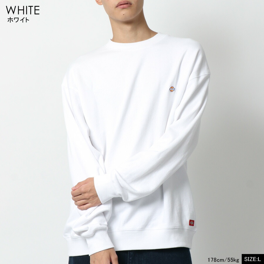 トレーナー メンズ 30代 40代 50代 Dickies L M Mru Xl おしゃれ かわいい アメカジ オシャレ カジュアル スウェット スエット ストリート ディッキーズ ブランド ワッペン ワンポイント 冬 刺繍 大人 春 白 秋 綿 綿100 裏毛 黒