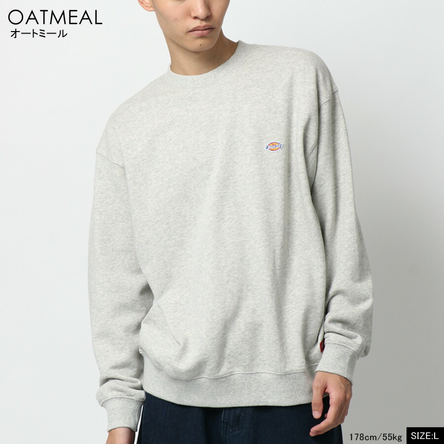 トレーナー メンズ 30代 40代 50代 Dickies L M Mru Xl おしゃれ かわいい アメカジ オシャレ カジュアル スウェット スエット ストリート ディッキーズ ブランド ワッペン ワンポイント 冬 刺繍 大人 春 白 秋 綿 綿100 裏毛 黒