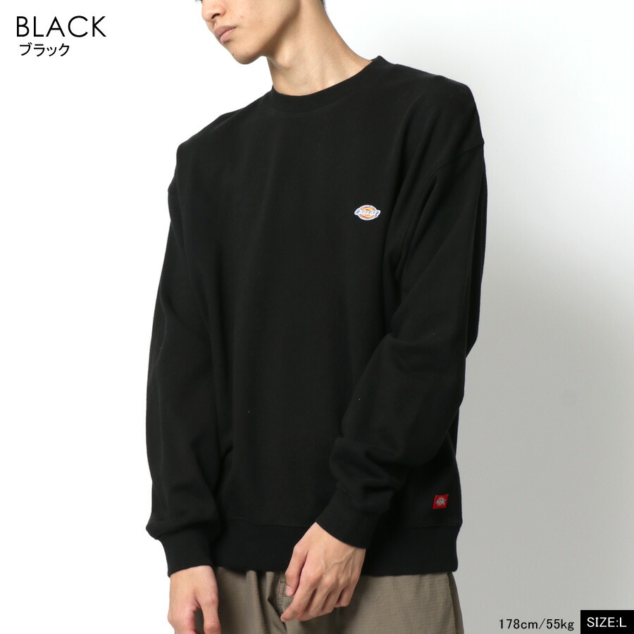 トレーナー メンズ 30代 40代 50代 Dickies L M Mru Xl おしゃれ かわいい アメカジ オシャレ カジュアル スウェット スエット ストリート ディッキーズ ブランド ワッペン ワンポイント 冬 刺繍 大人 春 白 秋 綿 綿100 裏毛 黒