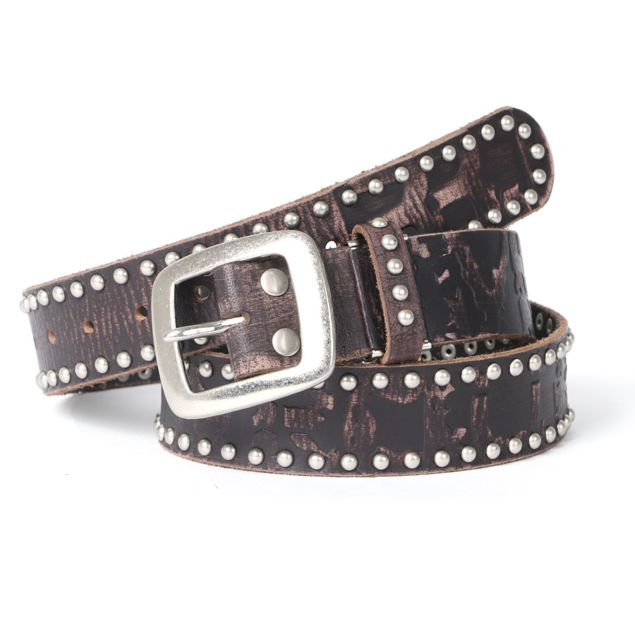 愛用 ベルト メンズ カジュアル Horn Works ホーンワークス レザー 牛革 スタッズ レザーベルト 牛革ベルト 革ベルト スタッズベルト おしゃれ シンプル プレゼント 小物 オシャレ 大人 黒 全長約115cm 30代 40代 50代 春 夏 秋 冬 Tonna Com