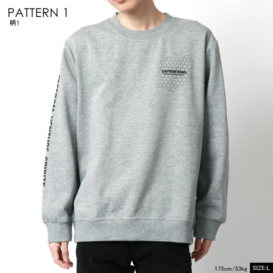ついに入荷 トレーナー メンズ ブランド かわいい Captain Stag キャプテン スタッグ スウェット スウェットシャツ 裏起毛 袖 プリント Mru スエット トップス アウトドア カジュアル おしゃれ オシャレ 大人 ペアルック 韓国 ファッション メンズファッション 黒 M L Ll