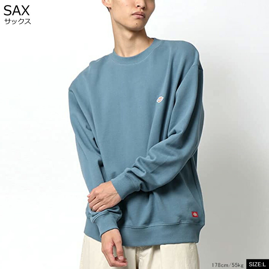 トレーナー メンズ 30代 40代 50代 Dickies L M Mru Xl おしゃれ かわいい アメカジ オシャレ カジュアル スウェット スエット ストリート ディッキーズ ブランド ワッペン ワンポイント 冬 刺繍 大人 春 白 秋 綿 綿100 裏毛 黒