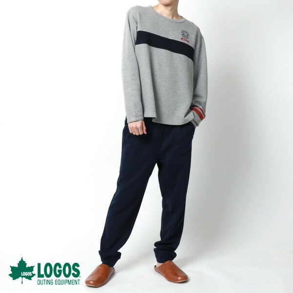 1194円 国内正規品 ルームウェア メンズ 上下 Logos ロゴス 上下セット 切替え 長袖 セットアップ Mru パジャマ 寝巻き 部屋着 おしゃれ オシャレ 大人 ペアルック 韓国 ファッション メンズファッション M L Ll Xl 春 夏 秋 冬