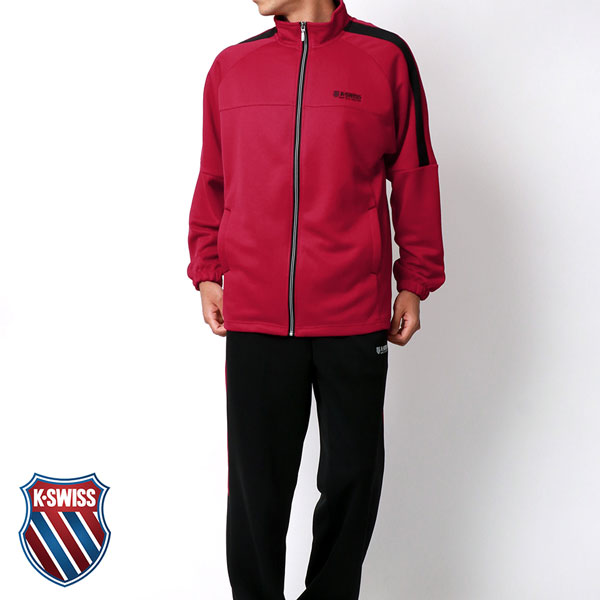 ジャージ 上下 メンズ 上下セット 夏 K Swiss ケースイス Sportswear Jersey Men 吸汗速乾 消臭 長袖 セットアップ 速乾 ドライ スポーツ トレーニング ルームウェア 部屋着 おしゃれ オシャレ 大人 30代 40代 50代 春 秋 冬 黒 M L