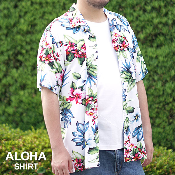アロハシャツ メンズ 半袖 大きいサイズ Roushatte ルーシャット コーデ 着こなし 開襟シャツ おしゃれ オシャレ 安い リーズナブル アメカジ アウトドア おすすめ かわいい トップス 花柄 派手 レーヨン 大人 総柄 黒 全9柄 30代 40代 50代 60代 春 夏 Ll