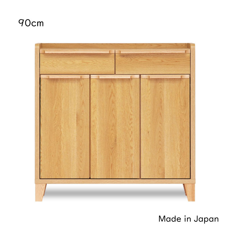送料無料 90幅 サイドボード 完成品 90センチ 天然木 無垢 レッドオーク無垢材 ウォールナット無垢 ナラ 格子 和モダン 日本製 国産 引出し 洋服収納 リビング収納 レガシー 収納家具 大川家具 シンプル 人気 安 タンス 箪笥 売れてる 安い おすすめ 開き戸 寝室