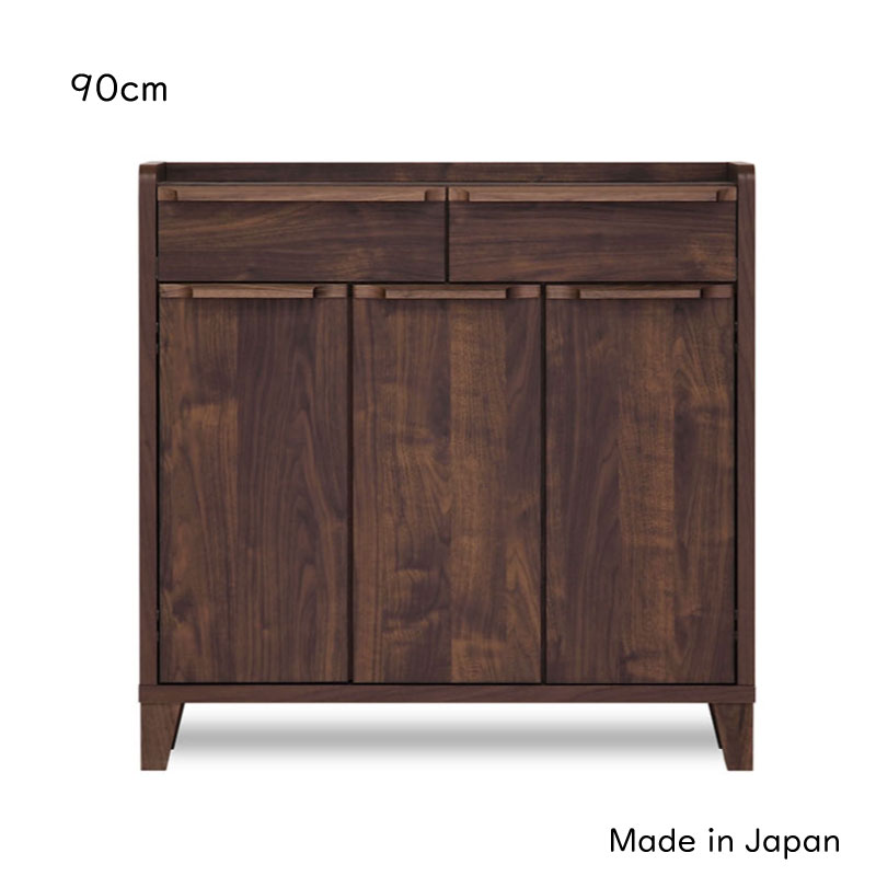 送料無料 90幅 サイドボード 完成品 90センチ 天然木 無垢 レッドオーク無垢材 ウォールナット無垢 ナラ 格子 和モダン 日本製 国産 引出し 洋服収納 リビング収納 レガシー 収納家具 大川家具 シンプル 人気 安 タンス 箪笥 売れてる 安い おすすめ 開き戸 寝室