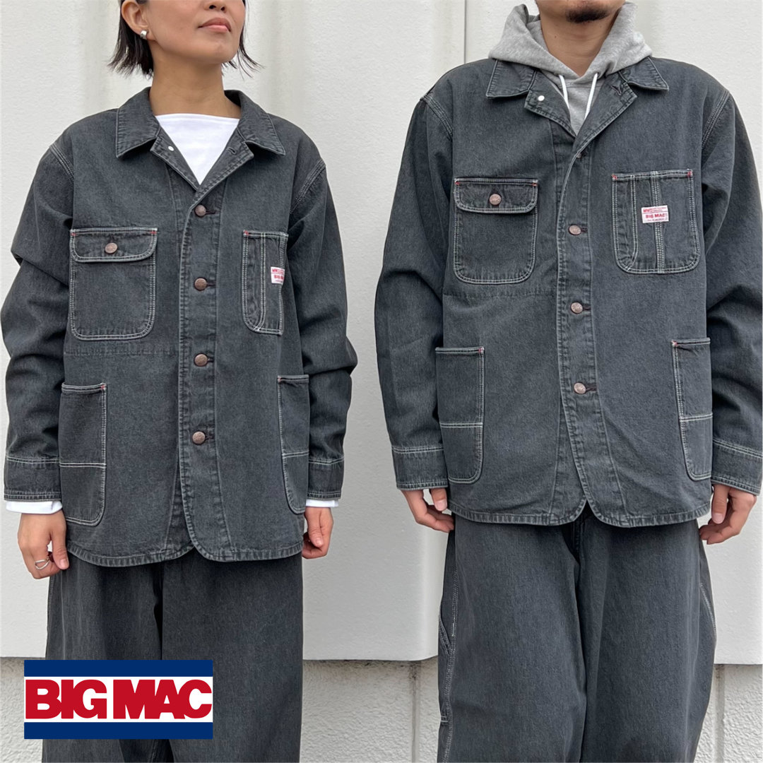 ビッグ マック BIG MAC/【別注】カバーオール/ブラックデニム ジャケット/BIG-195/レディース メンズ【正規取扱】|BIG AMERICAN SHOP