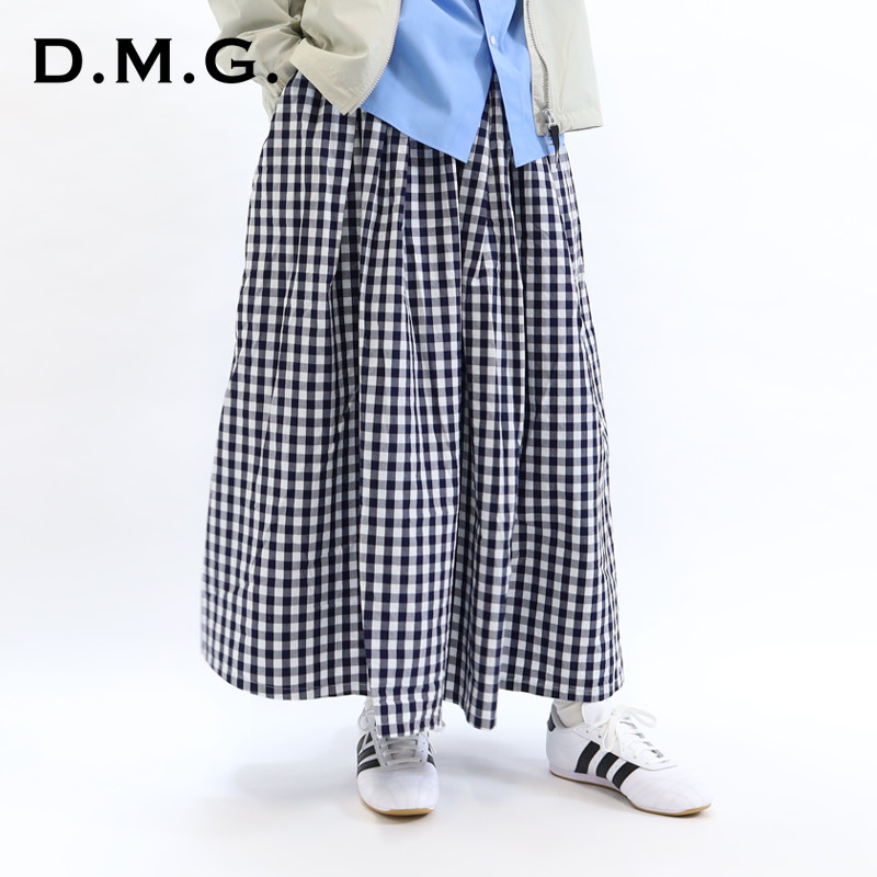ディーエムジー D.M.G./ドミンゴ スカート/インディゴ ギンガム タイプライター マキシ丈スカート/17-515X/レディース【正規取扱】