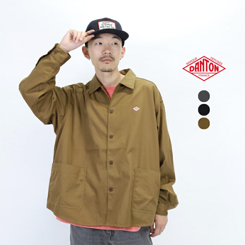 新品タグ付き　DANTON　丸襟シングルジャケット　シャツ　長袖　カバーオール DANTON（ダントン）の「【DANTON】丸襟シングルジャケット DUK