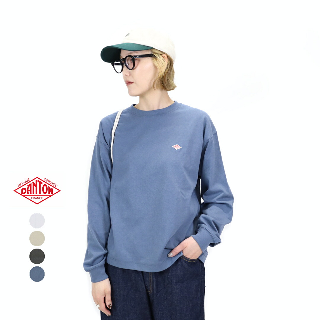 ダントン DANTON/Tシャツ/ロング スリーブ Tシャツ/DT-C0269 TCB/レディース【正規取扱】クルーネック 無地 コットン ポリエステル 軽量