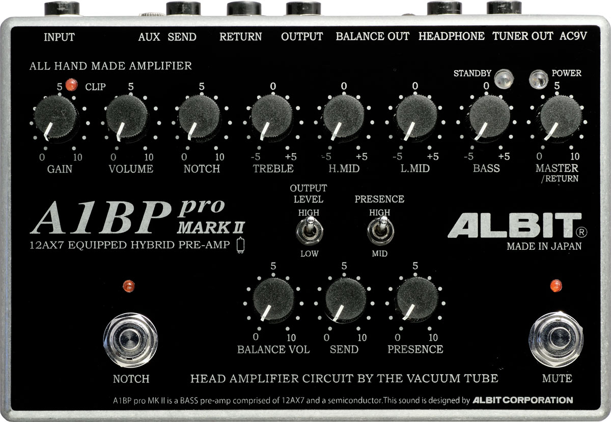ALBIT A1992B PRO ベース用プリアンプ ALBITの新製品A1992B proが店頭入荷!真空管12AX7を3本も搭載した